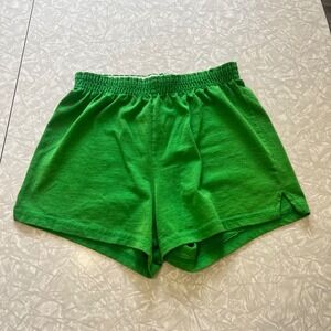 Soffe Womens Kelly Green Authentic Cheer Shorts Size Small Roll Waist Athletic